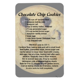 Chocolate Chip Cookie Recipe Magneet