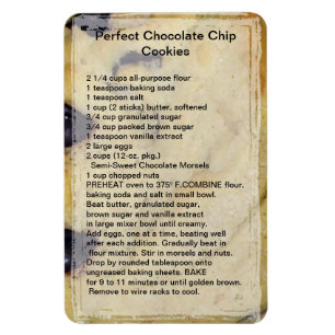 Chocolate Chip Cookie Recipe Magnet Magneet