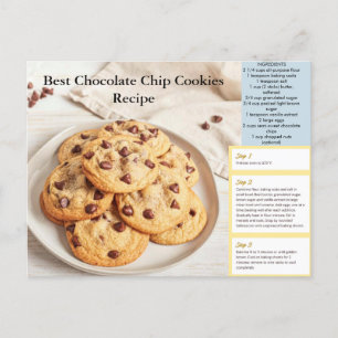 Chocolate Chip Cookie Recipe Postcard Briefkaart