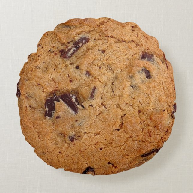 Chocolate Chip Cookie Rond Kussen (Voorkant)
