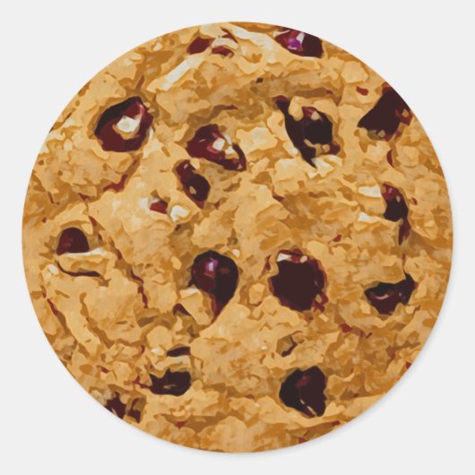 Chocolate Chip Cookie Ronde Sticker (Voorkant)