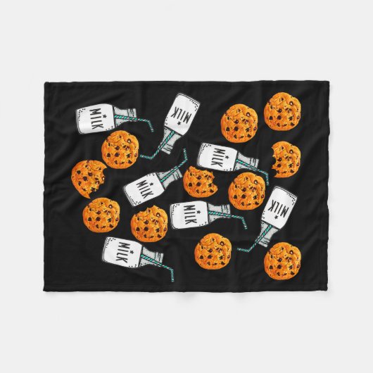 Chocolate Chip Cookies And Milk Funny Costume Fleece Deken (Voorkant (Horizontaal))