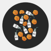 Chocolate Chip Cookies And Milk Funny Costume Ronde Sticker (Voorkant)