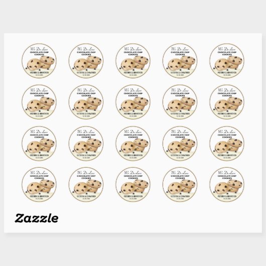 Chocolate Chip Cookies Dank je | Weddenschap Ronde Sticker (Vel)