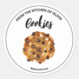 Chocolate Chip Cookies met een liefdessticker Ronde Sticker