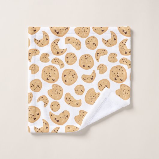 Chocolate Chip Cookies Patroon Bad Handdoek (Wasdoekje)