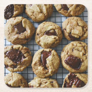 Chocolate Chip Cookies Vierkante Kartonnen Onderzetter