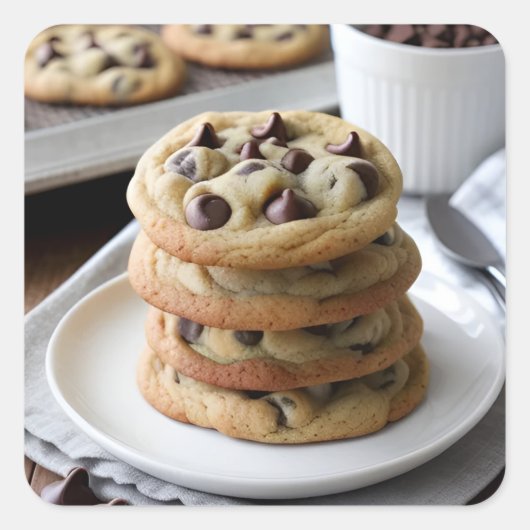 Chocolate Chip Cookies Vierkante Sticker (Voorkant)