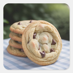 Chocolate Chip Cookies Vierkante Sticker