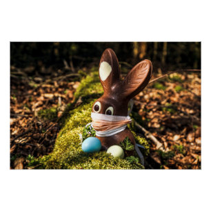 Chocolate Corona Easter Bunny Perfect Poster