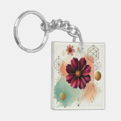 Chocolate Cosmos Geometrische Acryl Sleutelhanger (Voorkant Links)