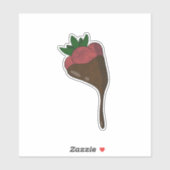 Chocolate covered strawberry vinyl sticker (Feuille)