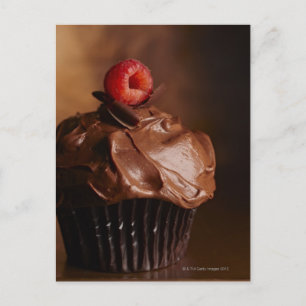 Chocolate Cupcake met frambozentopslag Briefkaart