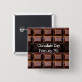 Chocolate Day February Food Holiday Button (Voorkant /achterkant)