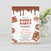 Chocolate dessert theme party invitation (Debout devant)