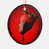 Chocolate Dipped aardbei Keramisch Ornament (Links)