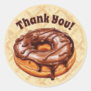 Chocolate Donut Dank je sticker, chocolade Ronde Sticker