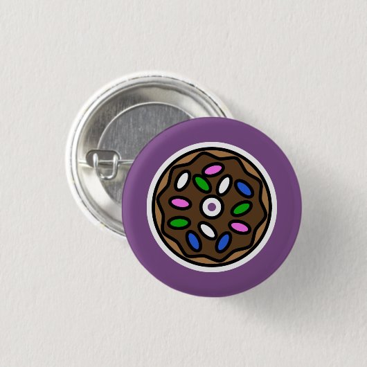 Chocolate Donut Ronde Button 3,2 Cm (Voorkant /achterkant)