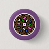 Chocolate Donut Ronde Button 3,2 Cm (Voorkant)