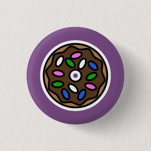 Chocolate Donut Ronde Button 3,2 Cm (Voorkant)
