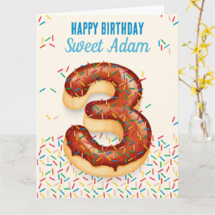 Chocolate Donut Sweet 3rd Birthday Kaart