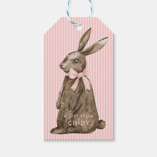 Chocolate Easter Bunny Cadeaulabel (Voorkant)