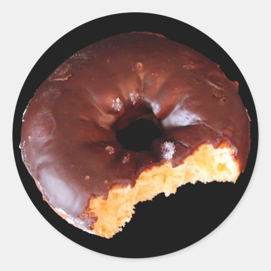 Chocolate Frosted Yellow Donut Foto Ronde Sticker (Voorkant)