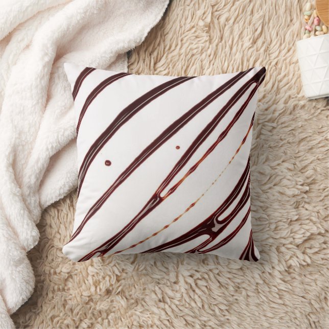Chocolate Fudge Brown Throw Pillow  Kussen (Deken)