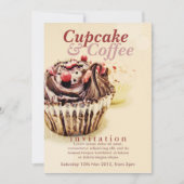 Chocolate Fudge Cupcake Uitnodiging (Voorkant)