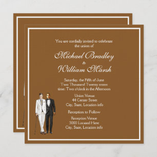 Chocolate Gay Wedding Invitation Kaart