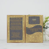 Chocolate Gold Deluxe Wedding Programme (Staand voorkant)