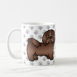 Chocolate Havanese Cute Cartoon Dog Illustratie Koffiemok