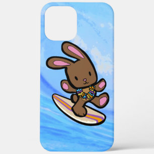 Chocolate Hawaiian Surfing Bunny Paarse iPhone 12 Pro Max Hoesje