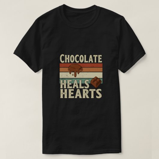 Chocolate Heals Hearts Tee T-shirt (Design voorkant)