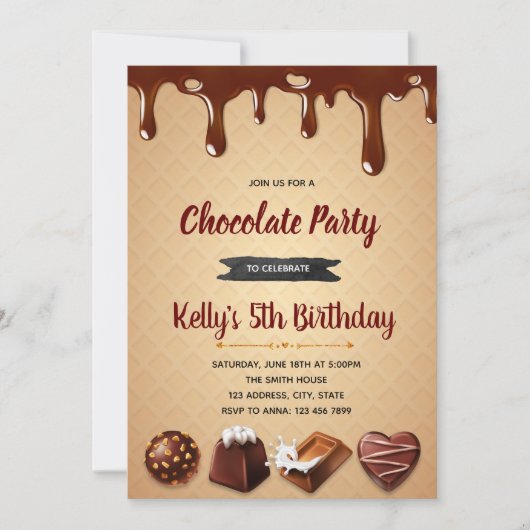 Chocolate Heaven feest uitnodiging (Voorkant)