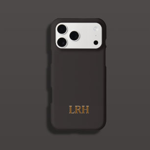 Chocolate Honey Minimalistische Initiële Monogram  iPhone 15 Pro Hoesje