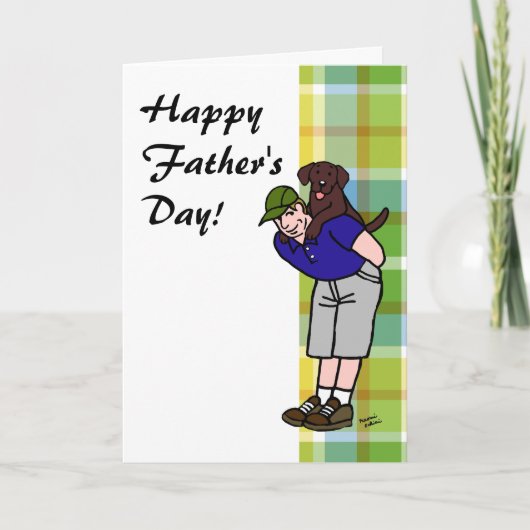 Chocolate Lab Daddy Plaid Kaart (Voorkant)