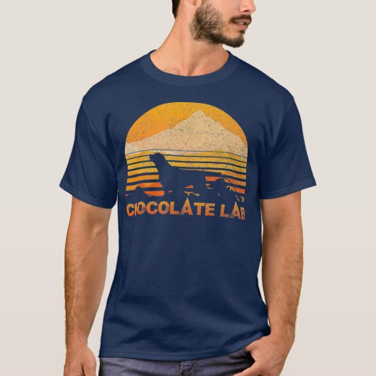 CHOCOLATE LAB Funny Lover  Retro T-shirt (Voorkant)