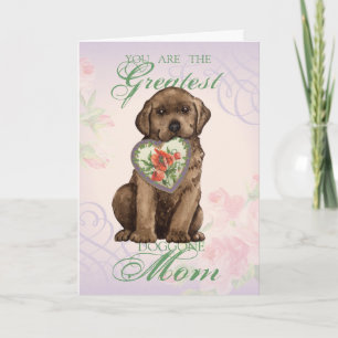 Chocolate Lab Heart mama Kaart