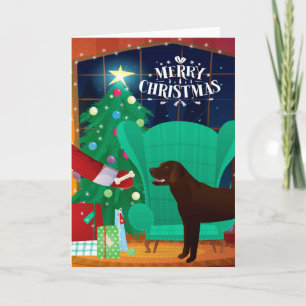 Chocolate Lab-kerstcadeau Feestdagen Kaart
