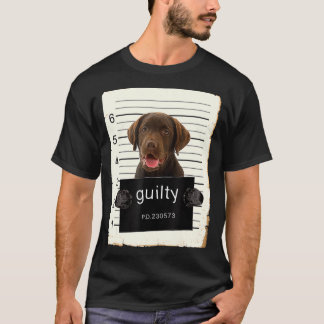 Chocolate lab Labrador Dog Mug Shot Bad Dog With T-shirt