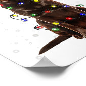 Chocolate Lab Labrador Kerstboom Licht Pyjama Poster (Hoek)
