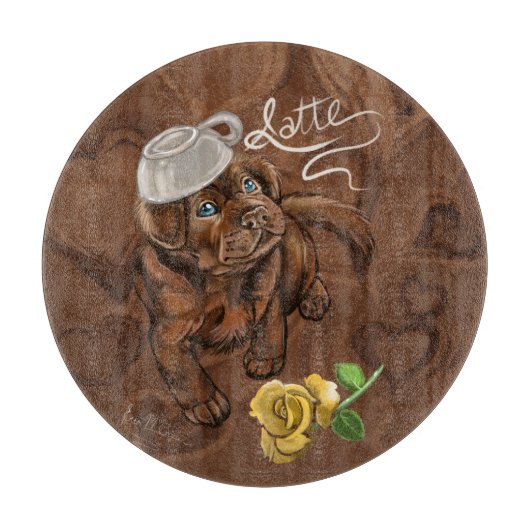 Chocolate Lab Latte Snijplank (Voorkant)