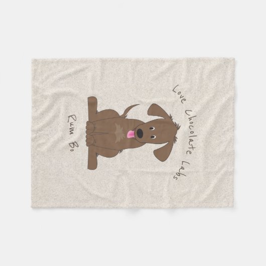 Chocolate Lab Love·Custom Fleece Deken (Voorkant (Horizontaal))