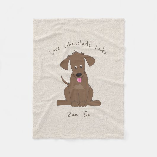 Chocolate Lab Love·Custom Fleece Deken (Voorkant)