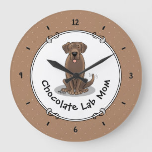 Chocolate Lab Mam (Labrador Retriever Mam) Grote Klok