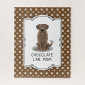 Chocolate Lab mam (Labrador Retriever mam) Legpuzzel (Verticaal)
