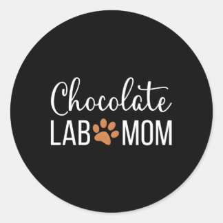 Chocolate Lab mama Labrador Retriever Mama Ronde Sticker
