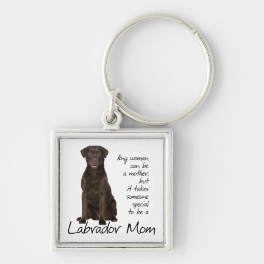 Chocolate Lab mama Sleutelhanger (Voorkant)