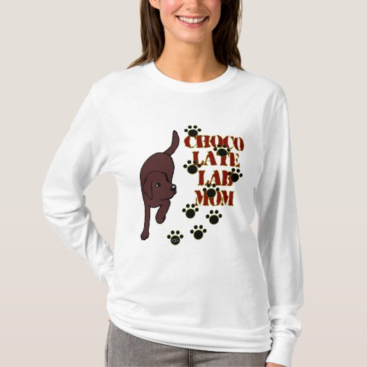 Chocolate Lab mama T-shirt (Voorkant)